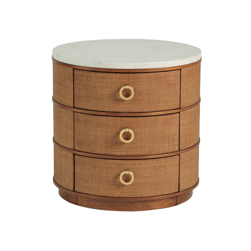 Side Tables Banning Raffia Round Lamp Table - Sonoran