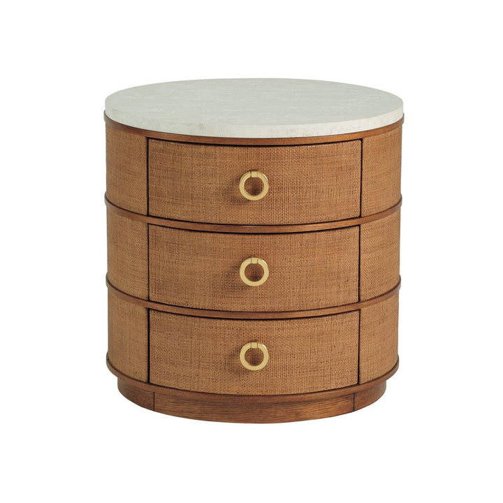 Side Tables Banning Raffia Round Lamp Table - Sonoran