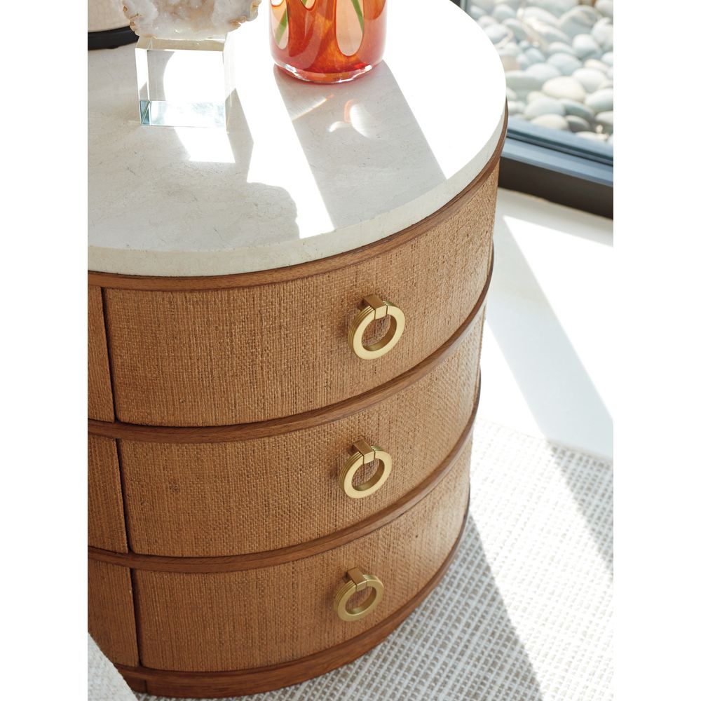 Banning Raffia Round Lamp Table - Sonoran