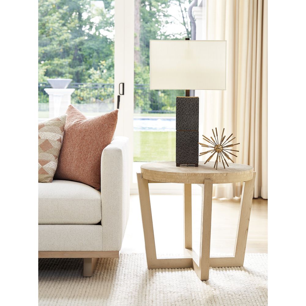 Side Tables Shasta Round Lamp Table - Sand Drift