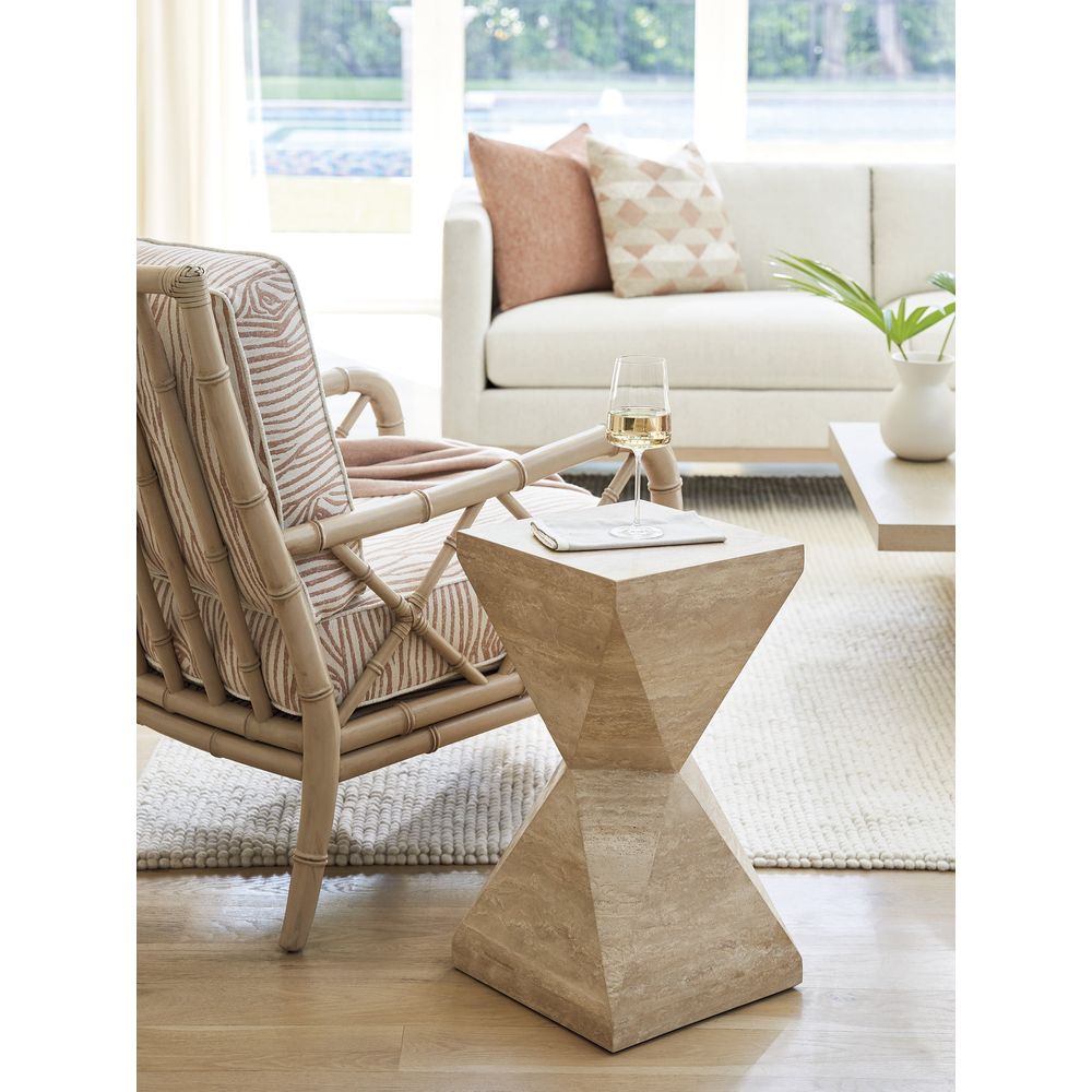 Side Tables Shea Faceted Accent Table - Sand Drift