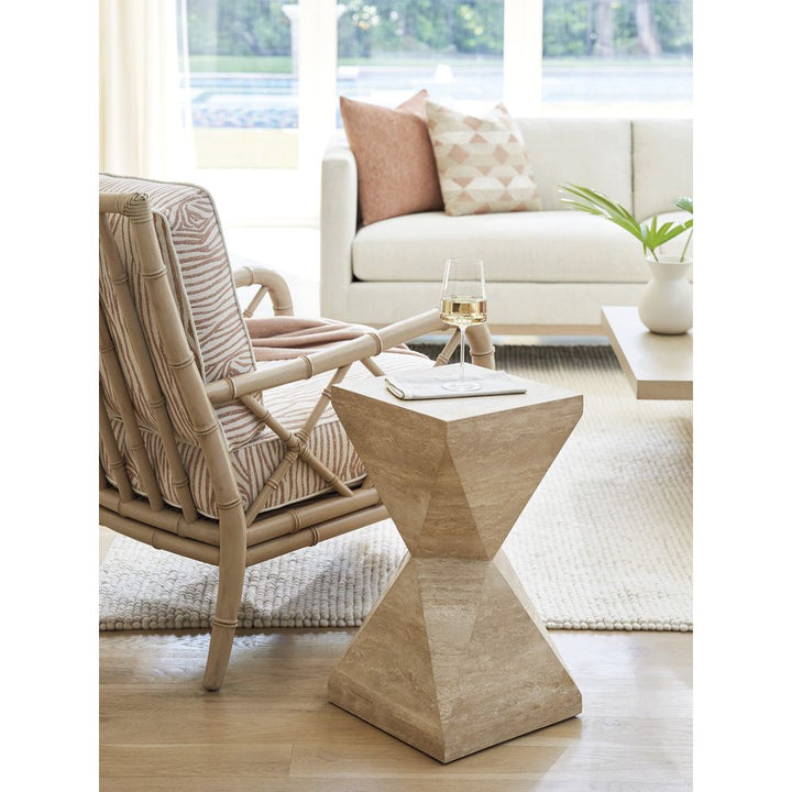 Side Tables Shea Faceted Accent Table - Sand Drift
