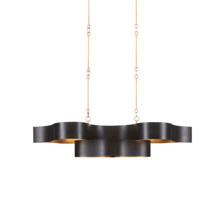 Grand Lotus Black Oval Chandelier