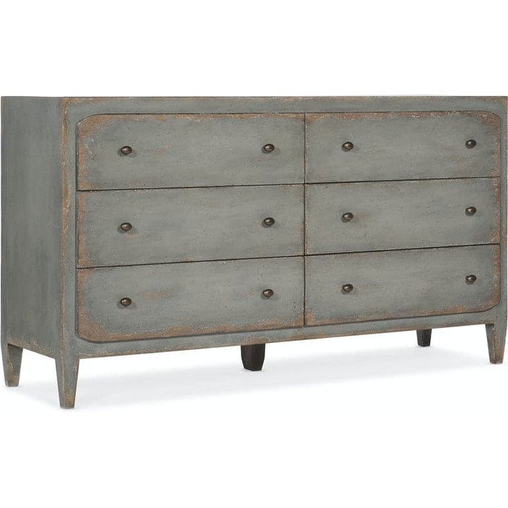 Six-Drawer Dresser- Speckled Gray-Hooker-HOOKER-5805-90002-95-Dressers-1-France and Son