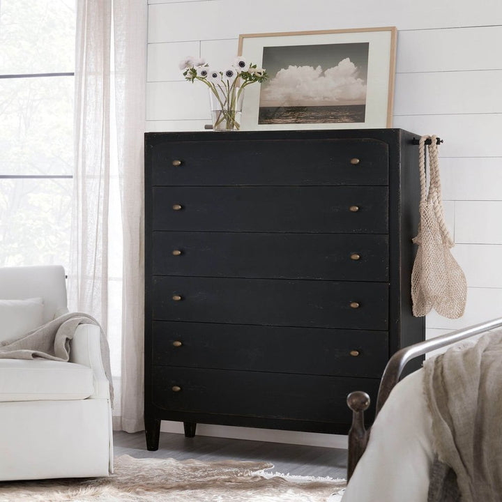 Dressers & Chests Florence Six-Drawer Chest- Black - Black - Wood