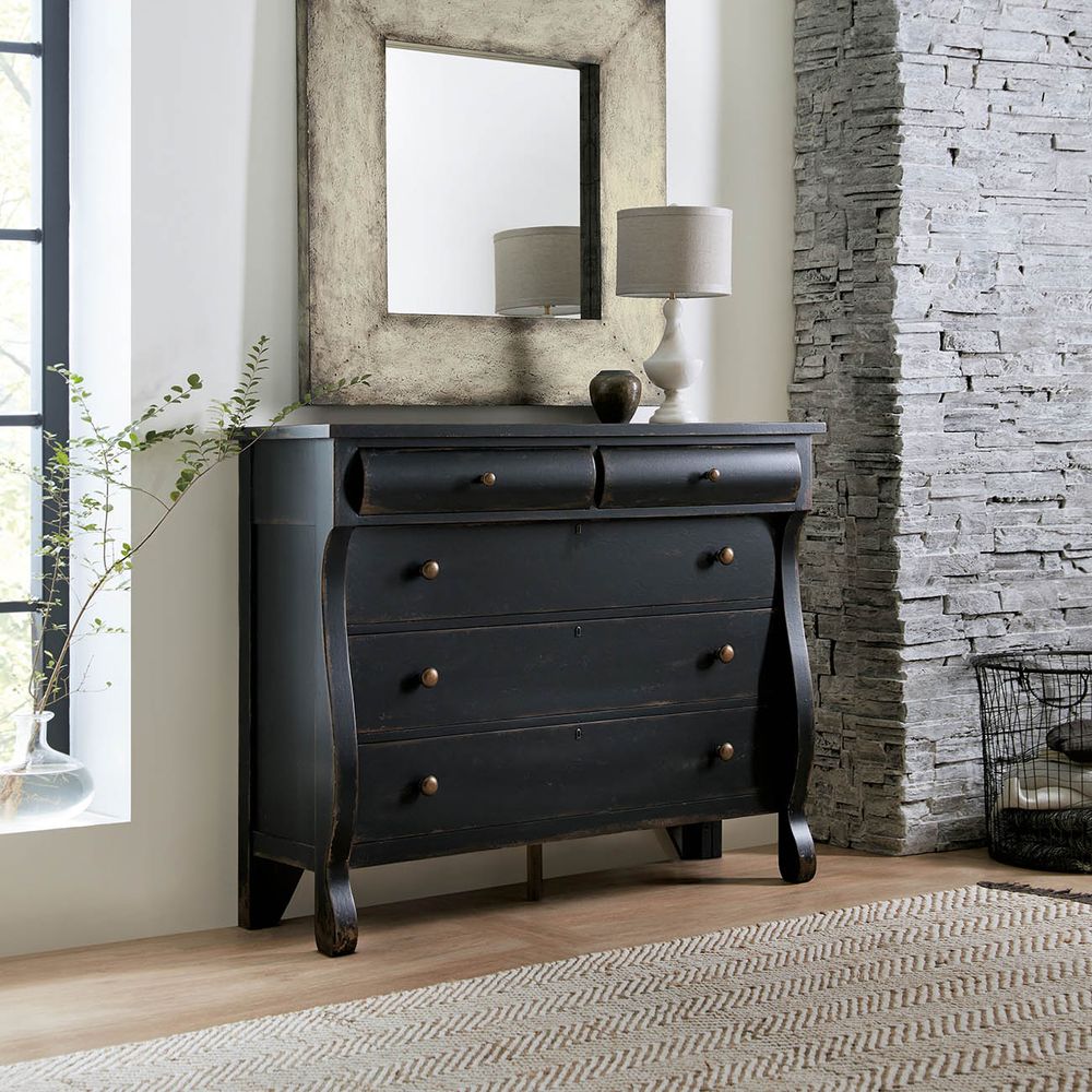 Dressers & Chests Florence Five-Drawer Bureau - Black - Wood