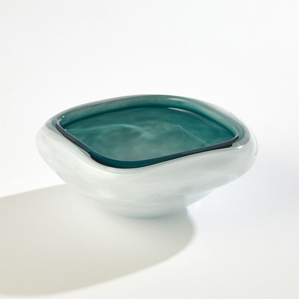 Bowls Square Cased Glass Bowl-Azure-Sm