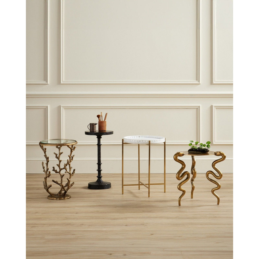 Serpent Brass Accent Table