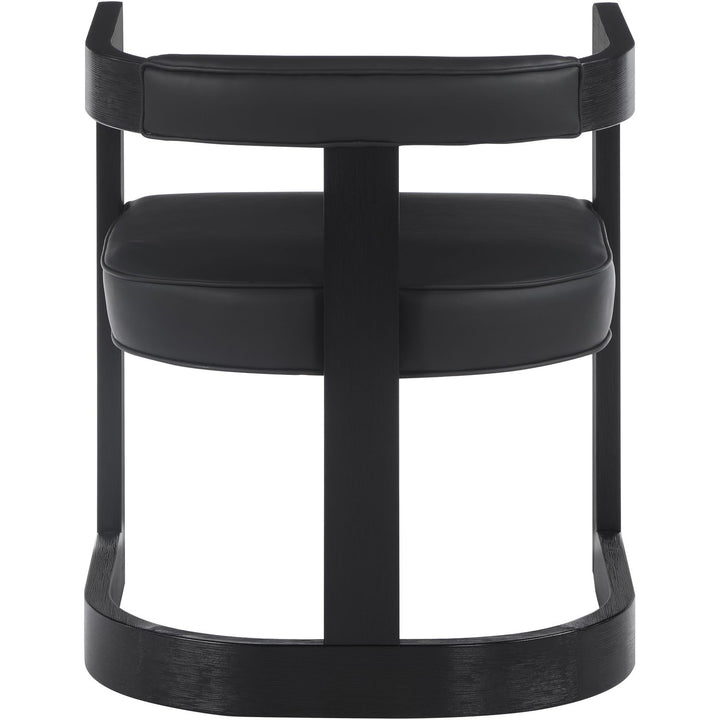 Manchester Vegan Leather Upholstered Dining Chair — Black / Black Wire Brush