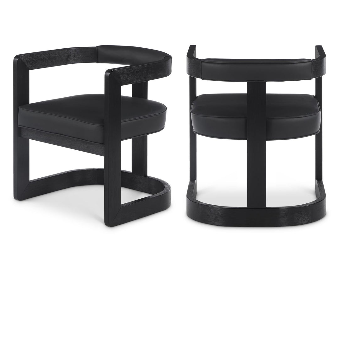 Manchester Black Vegan Leather Upholstered Dining Chair