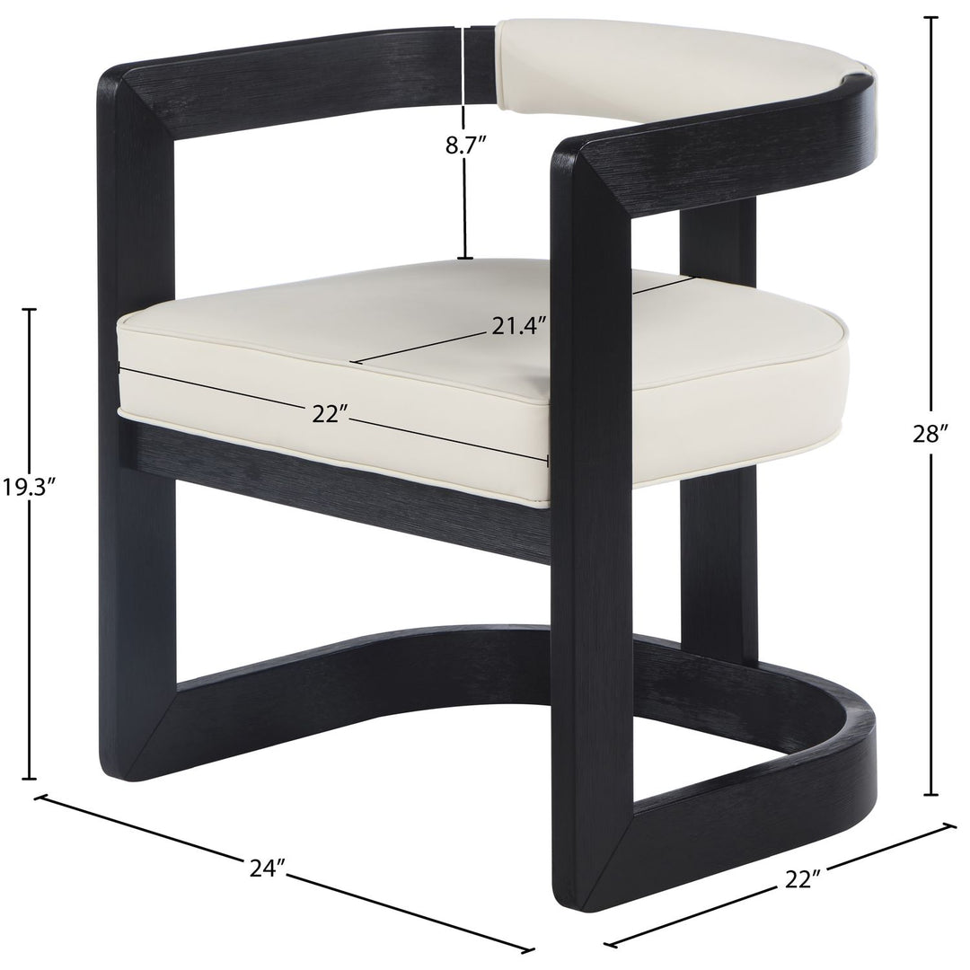 Manchester Vegan Leather Upholstered Dining Chair — Cream / Black Wire Brush