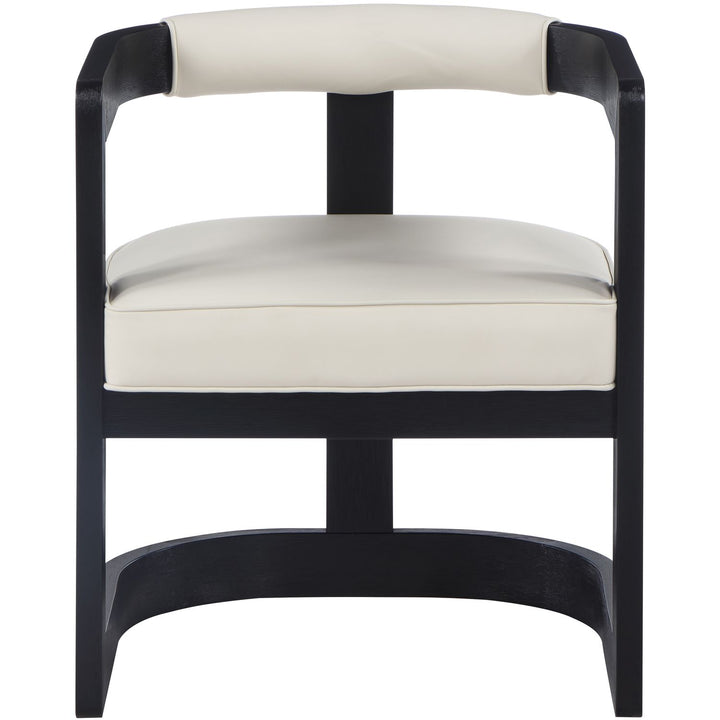 Manchester Vegan Leather Upholstered Dining Chair — Cream / Black Wire Brush