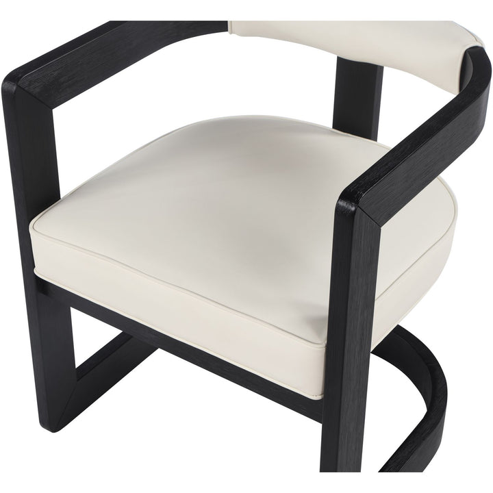 Manchester Vegan Leather Upholstered Dining Chair — Cream / Black Wire Brush
