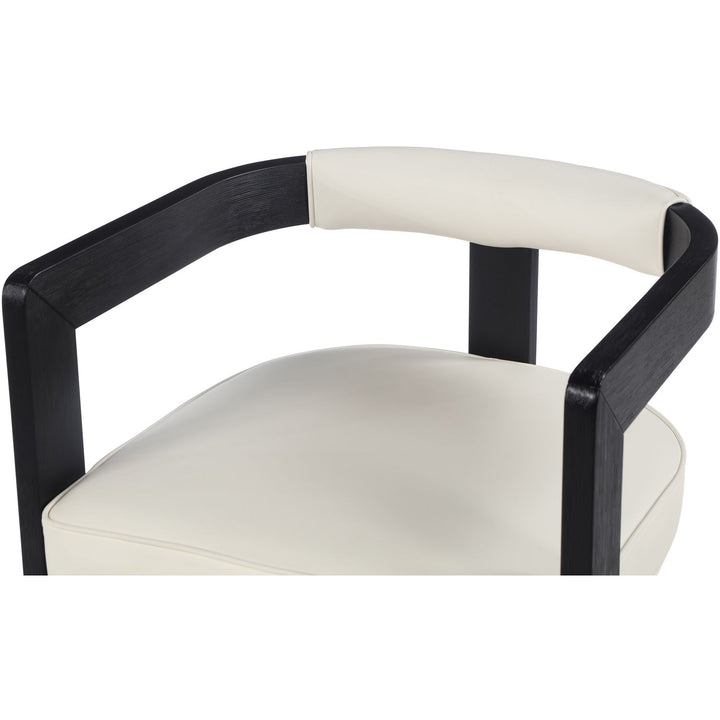 Manchester Vegan Leather Upholstered Dining Chair — Cream / Black Wire Brush
