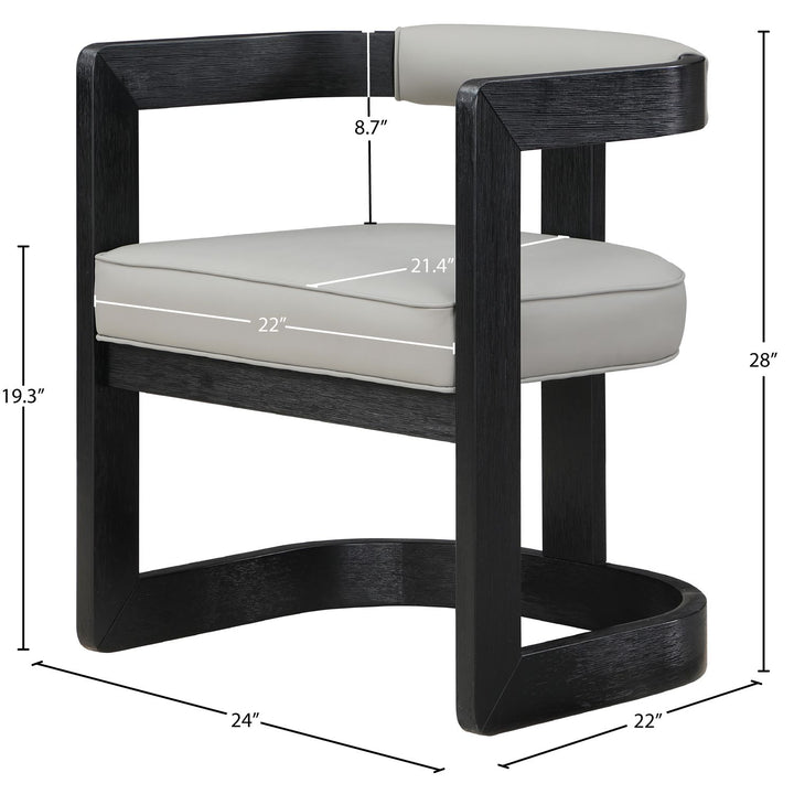 Manchester Vegan Leather Upholstered Dining Chair — Grey / Black Wire Brush