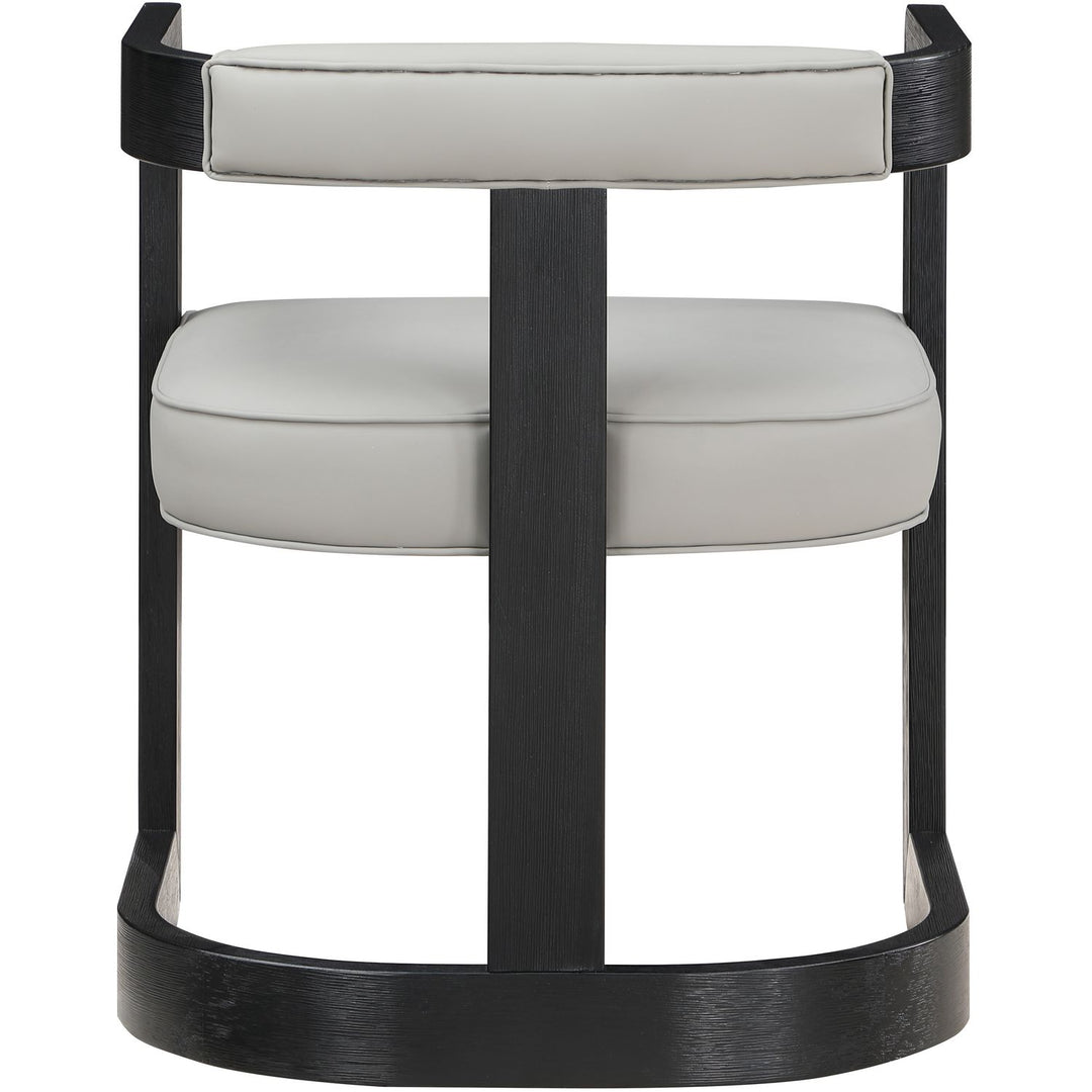 Manchester Vegan Leather Upholstered Dining Chair — Grey / Black Wire Brush