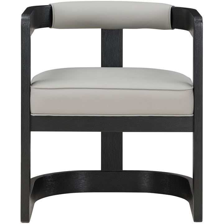 Manchester Vegan Leather Upholstered Dining Chair — Grey / Black Wire Brush