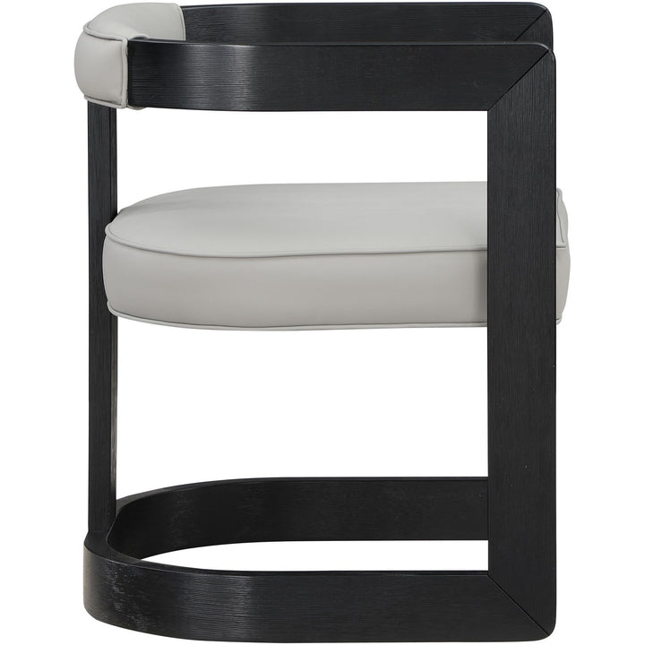 Manchester Vegan Leather Upholstered Dining Chair — Grey / Black Wire Brush