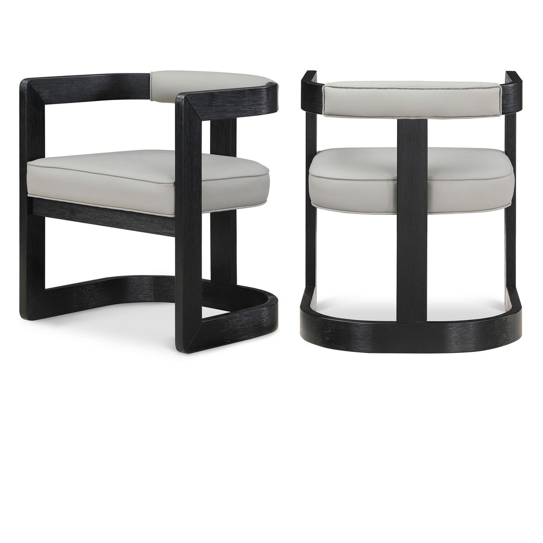 Manchester Grey Vegan Leather Upholstered Dining Chair