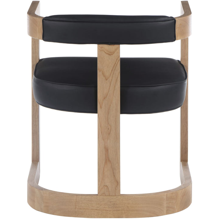 Manchester Vegan Leather Upholstered Dining Chair — Black / Natural Wire Brush