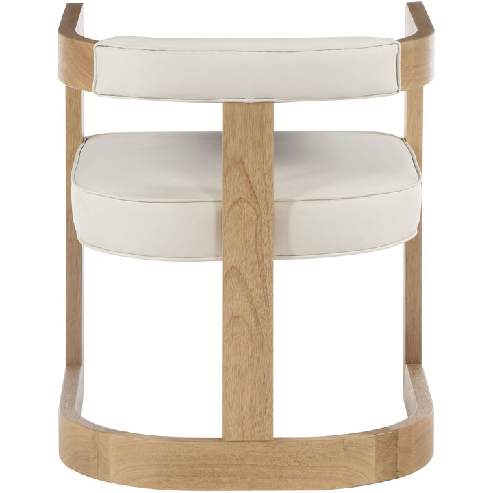 Manchester Vegan Leather Upholstered Dining Chair — Cream / Natural Wire Brush