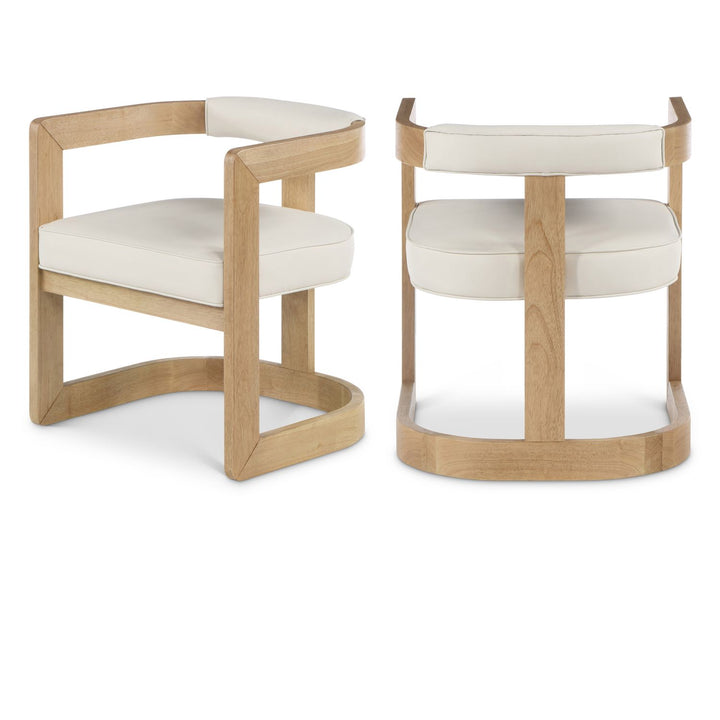 Manchester Cream Vegan Leather Upholstered Dining Chair