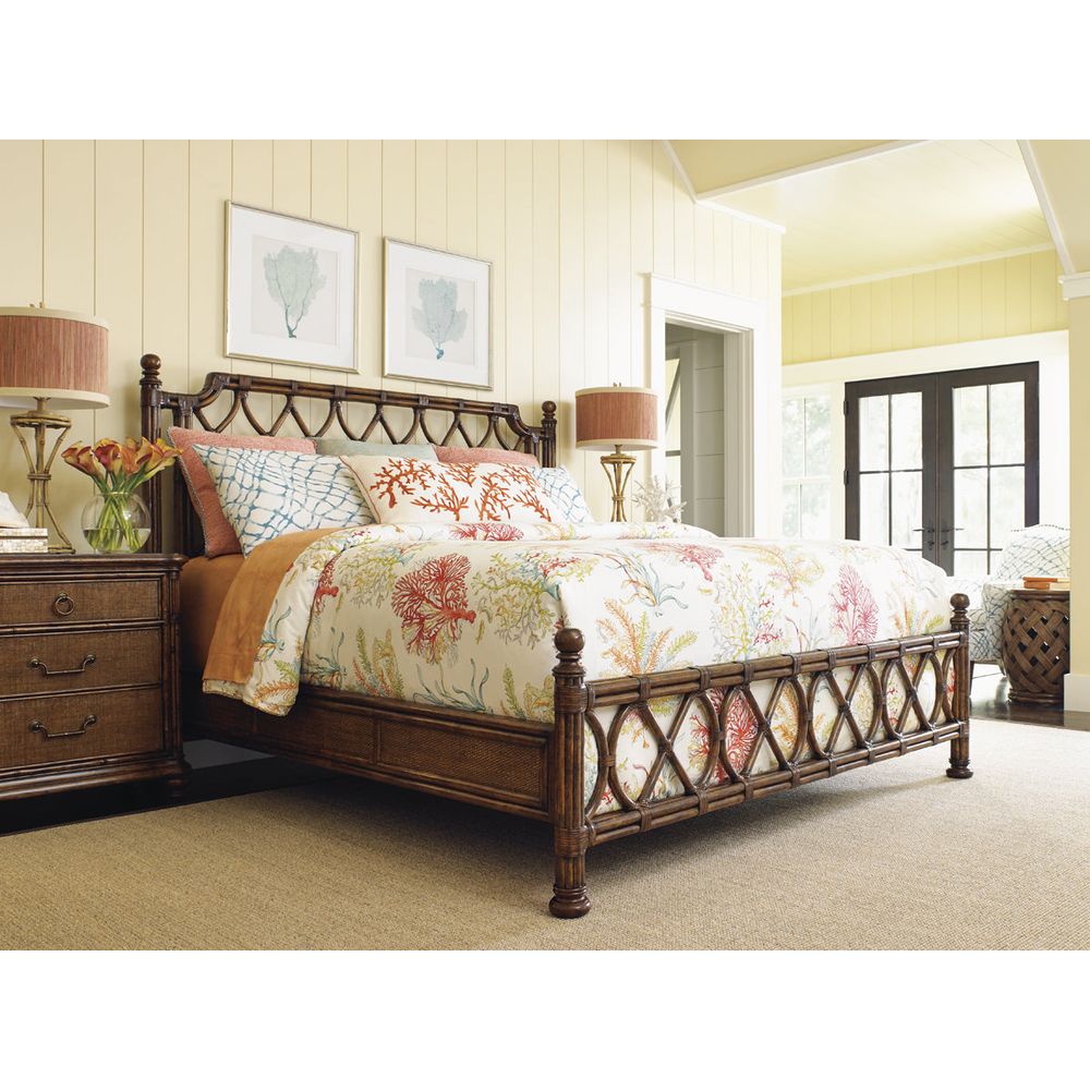 Beds Island Breeze Rattan Bed 6/6 King - Caribbean Sunset
