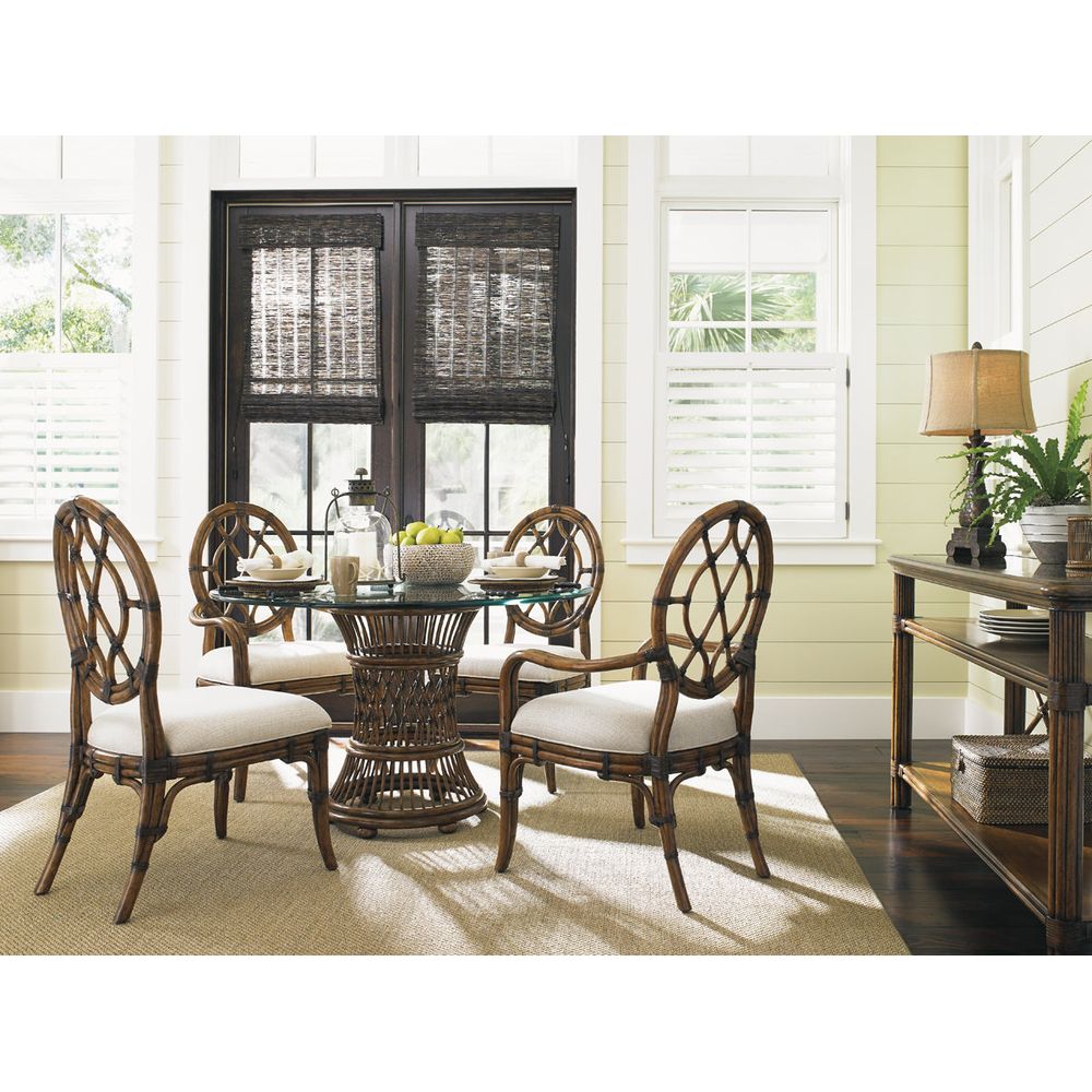 Dining Tables Aruba Dining Table With 48 Inch Glass Top - Caribbean Sunset