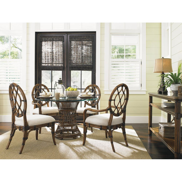 Dining Tables Aruba Dining Table With 48 Inch Glass Top - Caribbean Sunset