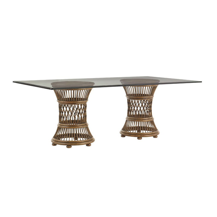Dining Tables Aruba Dining Table With 84 X 48 Inch Glass Top - Caribbean Sunset