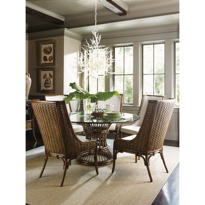 Dining Tables Latitude Dining Table With 60 Inch Glass Top - Caribbean Sunset