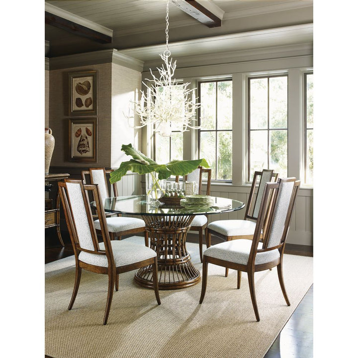 Dining Tables Latitude Dining Table With 60 Inch Glass Top - Caribbean Sunset