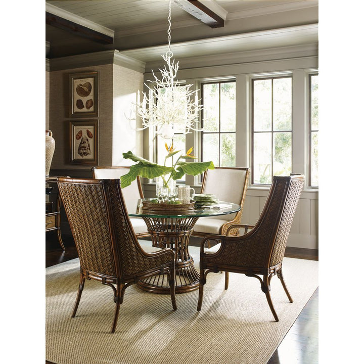Dining Tables Latitude Dining Table With 54 Inch Glass Top - Caribbean Sunset