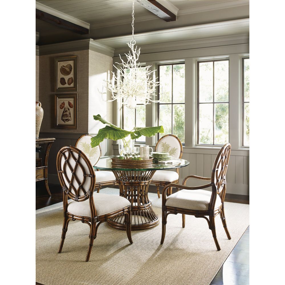 Dining Tables Latitude Dining Table With 54 Inch Glass Top - Caribbean Sunset