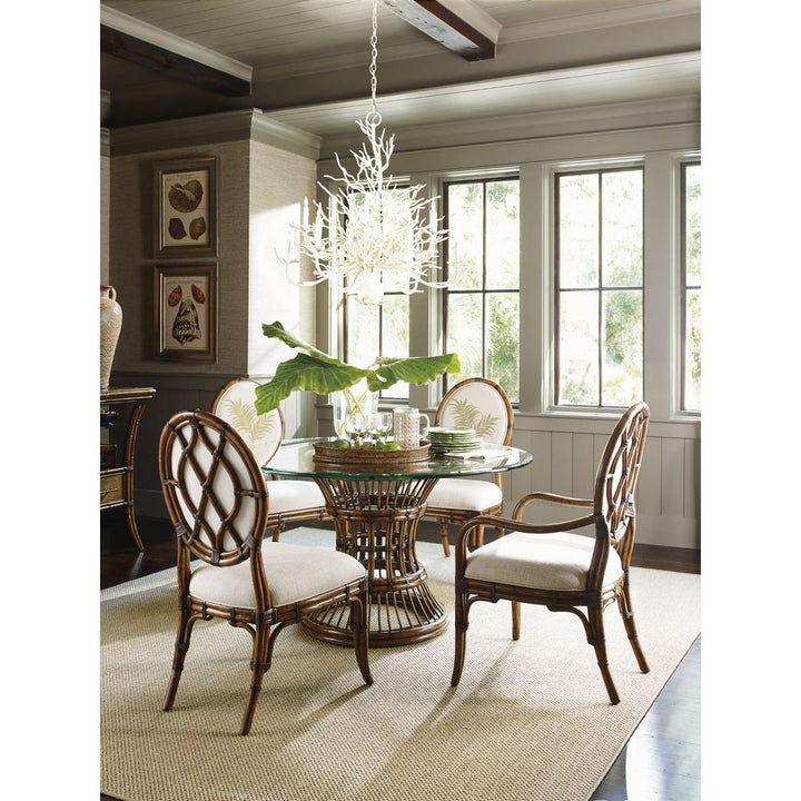 Dining Tables Latitude Dining Table With 54 Inch Glass Top - Caribbean Sunset