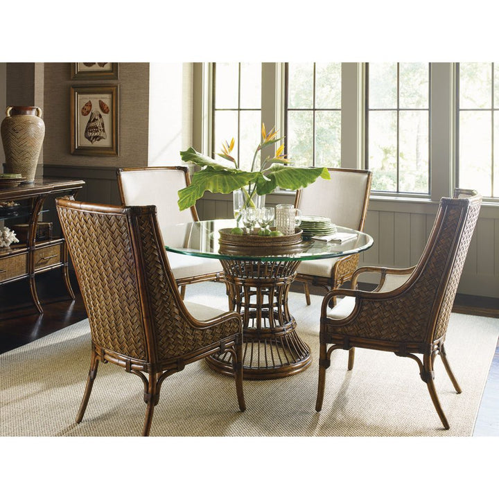 Dining Tables Latitude Dining Table With 54 Inch Glass Top - Caribbean Sunset