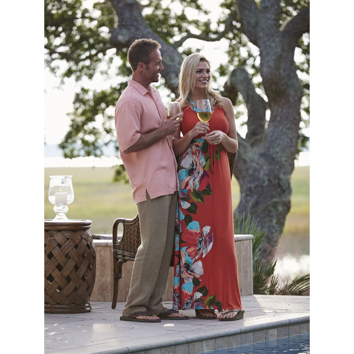 Hibiscus Round Accent Table - Caribbean Sunset