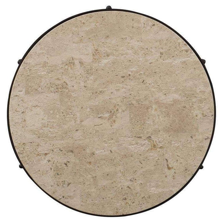 Side Tables Verona Metal and Stone End Table