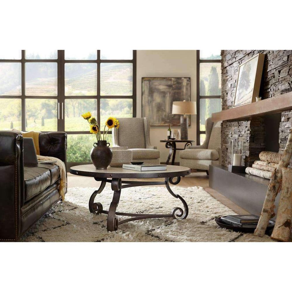 Verona Metal and Stone End Table