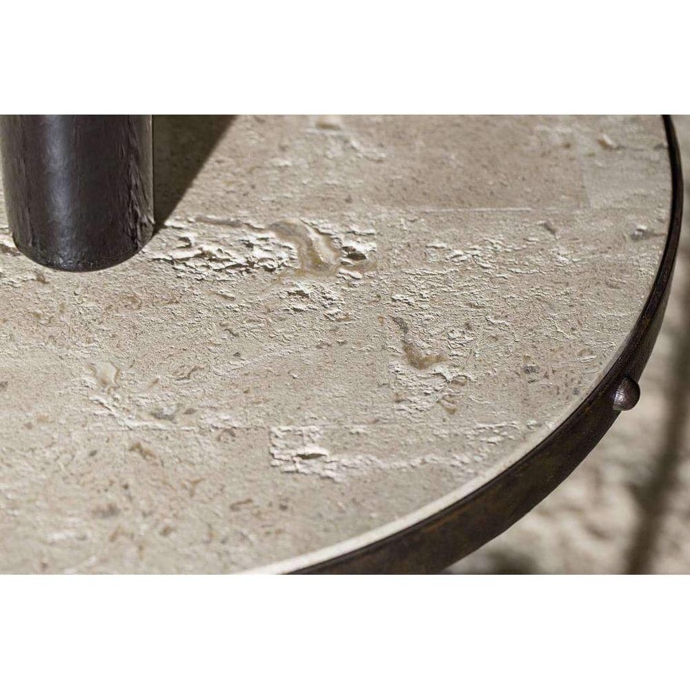 Verona Metal and Stone End Table
