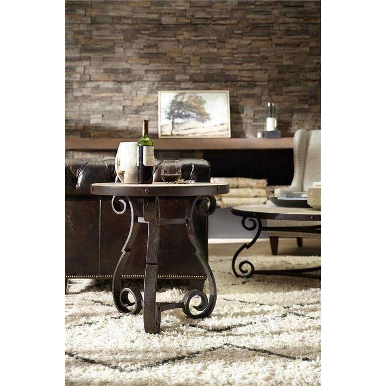 Side Tables Verona Metal and Stone End Table