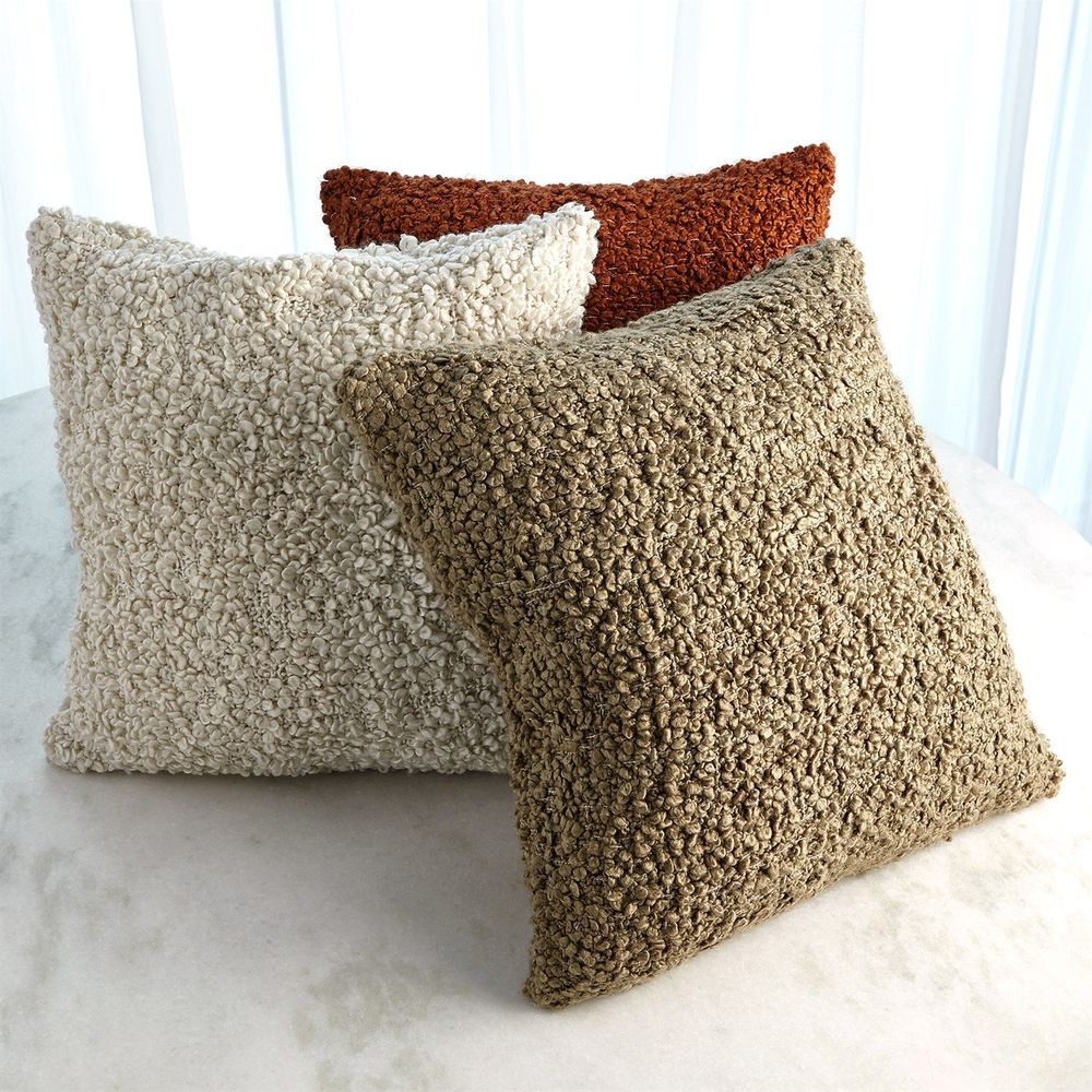 Textured Boucle Pillow-Natural