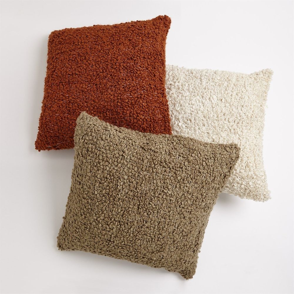Textured Boucle Pillow-Natural