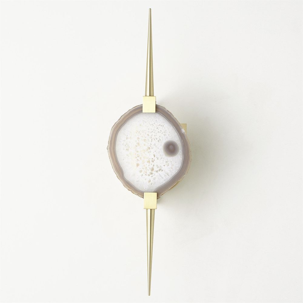 Wall Lighting Eclipse Agate Sconce-Satin Brass