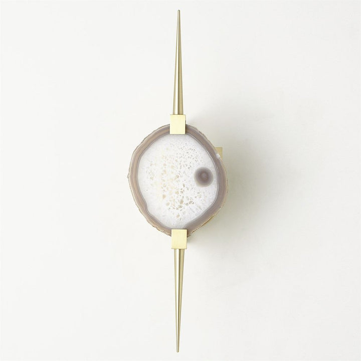 Wall Lighting Eclipse Agate Sconce-Satin Brass