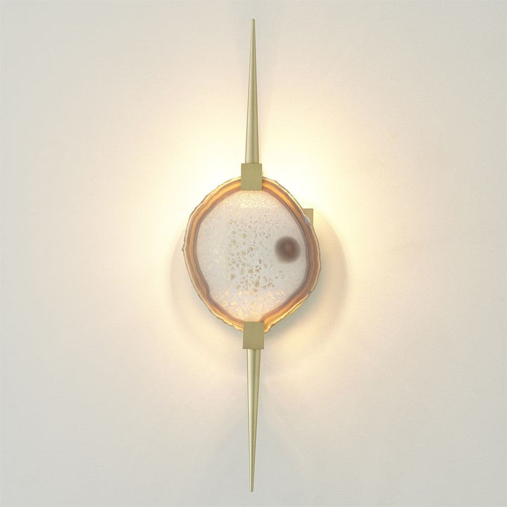 Wall Lighting Eclipse Agate Sconce-Satin Brass