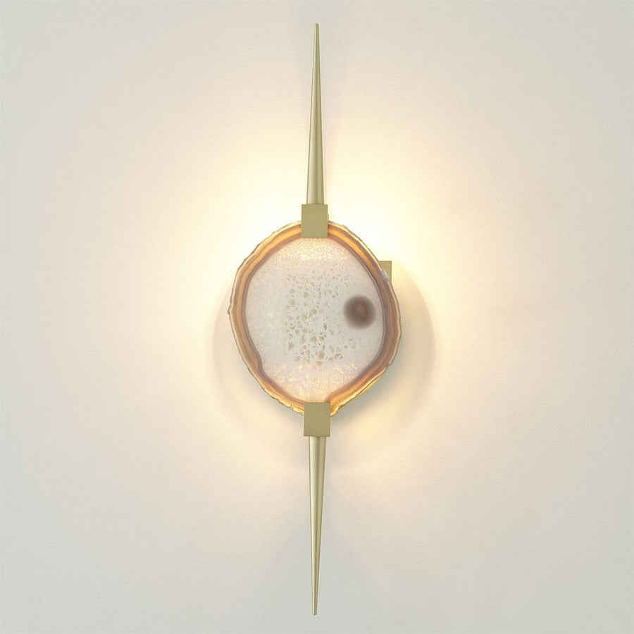 Wall Lighting Eclipse Agate Sconce-Satin Brass