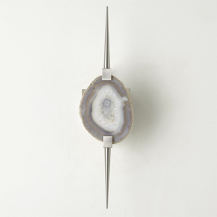 Wall Lighting Eclipse Agate Sconce-Satin Nickel