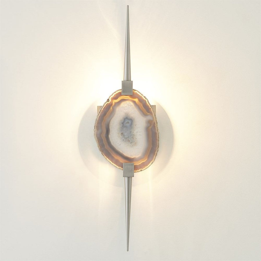 Wall Lighting Eclipse Agate Sconce-Satin Nickel