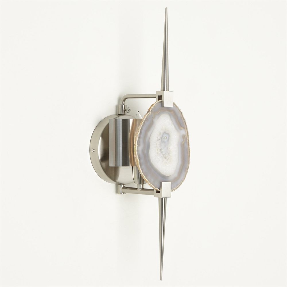 Wall Lighting Eclipse Agate Sconce-Satin Nickel